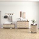 Large Cream Hall Storage Bench with Cushioned Seat - Oswin Range