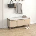 Large Cream Hall Storage Bench with Cushioned Seat - Oswin Range