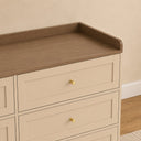 Large Cream &amp; Wood 6 Drawer Chest of Drawers - Oswin Range