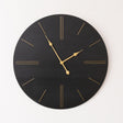Large Black Wooden Grain & Gold Detailed Wall Clock - 70cm x 70cm
