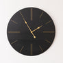 Large Black Wooden Grain & Gold Detailed Wall Clock - 70cm x 70cm