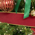 Large Dark Red &amp; Gold Velour Christmas Tree &amp; Gift Wrapping Ribbon - 270cm