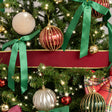 Large Dark Red & Gold Velour Christmas Tree & Gift Wrapping Ribbon - 270cm