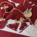 Large Dark Red Wool Table Runner - 140cm