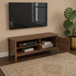 Large Dark Wood Fluted TV Cabinet / Media Storage Unit - 120cm x 50cm (47" TV's) - Hales Dark Wood Range