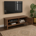 Large Dark Wood Fluted TV Cabinet / Media Storage Unit - 120cm x 50cm (47" TV's) - Hales Dark Wood Range