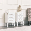 Large Double Wardrobe, Dressing Table Set &amp; Pair of 3 Drawer Bedside Tables - Pays Blanc Range