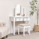 Large Dressing Table, Mirror &amp; Stool Set - Daventry White Range