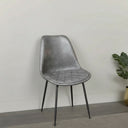 Large Fabric Grey & Black Dining Chair