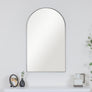 Large Framed Black Arched Mirror 100cm x 60cm