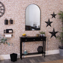 Large Framed Black Arched Mirror 100cm x 60xcm
