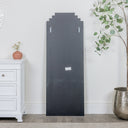 Large Frameless Pink &amp; Green Glass Art Deco Wall Mirror 52cm x 142cm