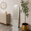Large Full Length Gold Frameless Arched Mirror - 47cm x 142cm