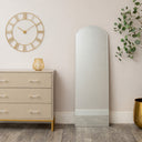 Large Full Length Gold Frameless Arched Mirror - 47cm x 142cm
