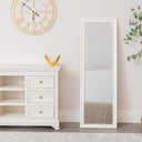 Large Full Length White Framed Wall &amp; Leaner Mirror - 47cm x 142cm