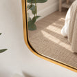 Large Gold Curved Arched Wall Mirror - 110cm x 90cm