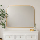 Large Gold Curved Arched Wall Mirror - 110cm x 90cm