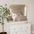 Large Gold Curved Arched Wall Mirror - 110cm x 90cm