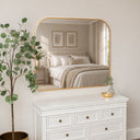 Large Gold Curved Arched Wall Mirror - 110cm x 90cm