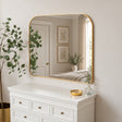 Large Gold Curved Arched Wall Mirror - 110cm x 90cm