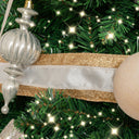 Large Gold &amp; Ivory Iridescent Wired Ribbon Garland - 270cm