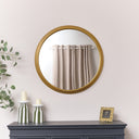 Large Gold Round Stepped Wall Mirror - 80cm x 80cm