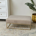 Large Gold & Taupe Ribbed Ottoman Footstool