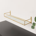 Large Gold Twisted Rope Design Wall Shelf with Frosted Glass Shelf