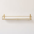 Large Gold Twisted Rope Design Wall Shelf with Frosted Glass Shelf