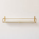 Large Gold Twisted Rope Design Wall Shelf with Frosted Glass Shelf