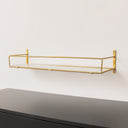 Large Gold Twisted Rope Design Wall Shelf with Frosted Glass Shelf