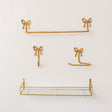 Large Gold Twisted Rope Design Wall Shelf with Frosted Glass Shelf
