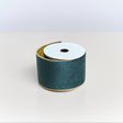 Large Green &amp; Gold Velvet Wired Ribbon Garland - 270cm