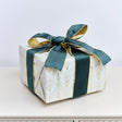 Large Green & Gold Velvet Wired Ribbon Garland - 270cm (2.7m / 106.3')