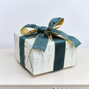 Large Green & Gold Velvet Wired Ribbon Garland - 270cm (2.7m / 106.3')