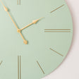 Large Green Wooden Grain &amp; Gold Detailed Wall Clock - 70cm x 70cm