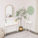 Large Green Wooden Grain &amp; Gold Detailed Wall Clock - 70cm x 70cm