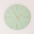 Large Green Wooden Grain & Gold Detailed Wall Clock - 70cm x 70cm