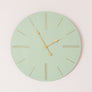 Large Green Wooden Grain & Gold Detailed Wall Clock - 70cm x 70cm
