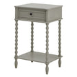 Large Grey Bobbled Bedside Table With Shelf