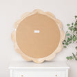 Large Light Wood Scalloped Edge Bevelled Wall Mirror - 97cm