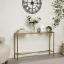 Large Metal Antique Gold Console Table