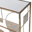 Large Metal Geometric Mirrored Topped Console Table