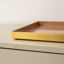 Large Metal Rectangular Mocha &amp; Gold Display Tray