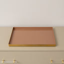 Large Metal Rectangular Mocha &amp; Gold Display Tray