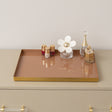 Large Metal Rectangular Mocha &amp; Gold Display Tray