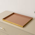 Large Metal Rectangular Mocha &amp; Gold Display Tray