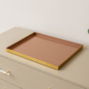 Large Metal Rectangular Mocha &amp; Gold Display Tray