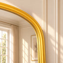 Large Metallic Gold Arched Overmantle Wall Mirror - 88cm x 99cm