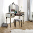 Large Mirrored Dressing Table, Mirror &amp; Stool Set - Tiffany Range
